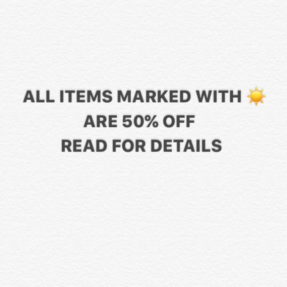 50% OFF ALL ☀️ ITEMS